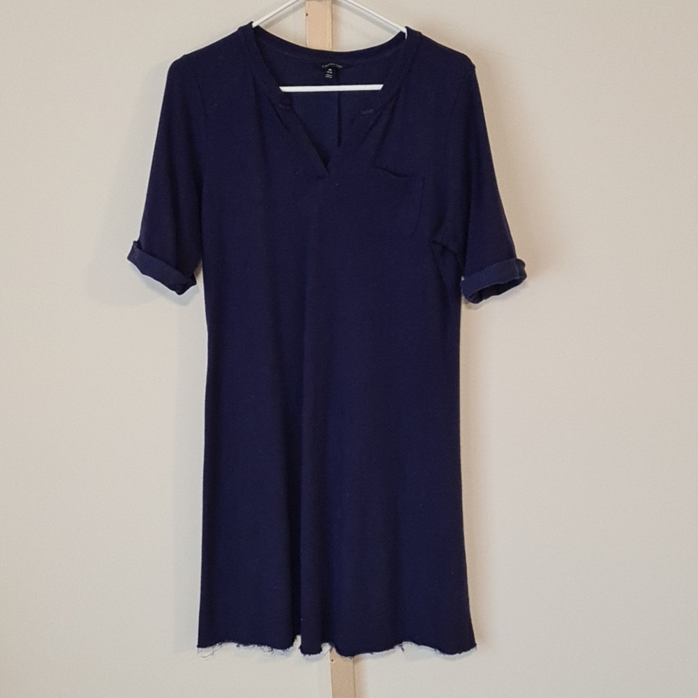 Lands' End knee length blue sweatshirt dress size